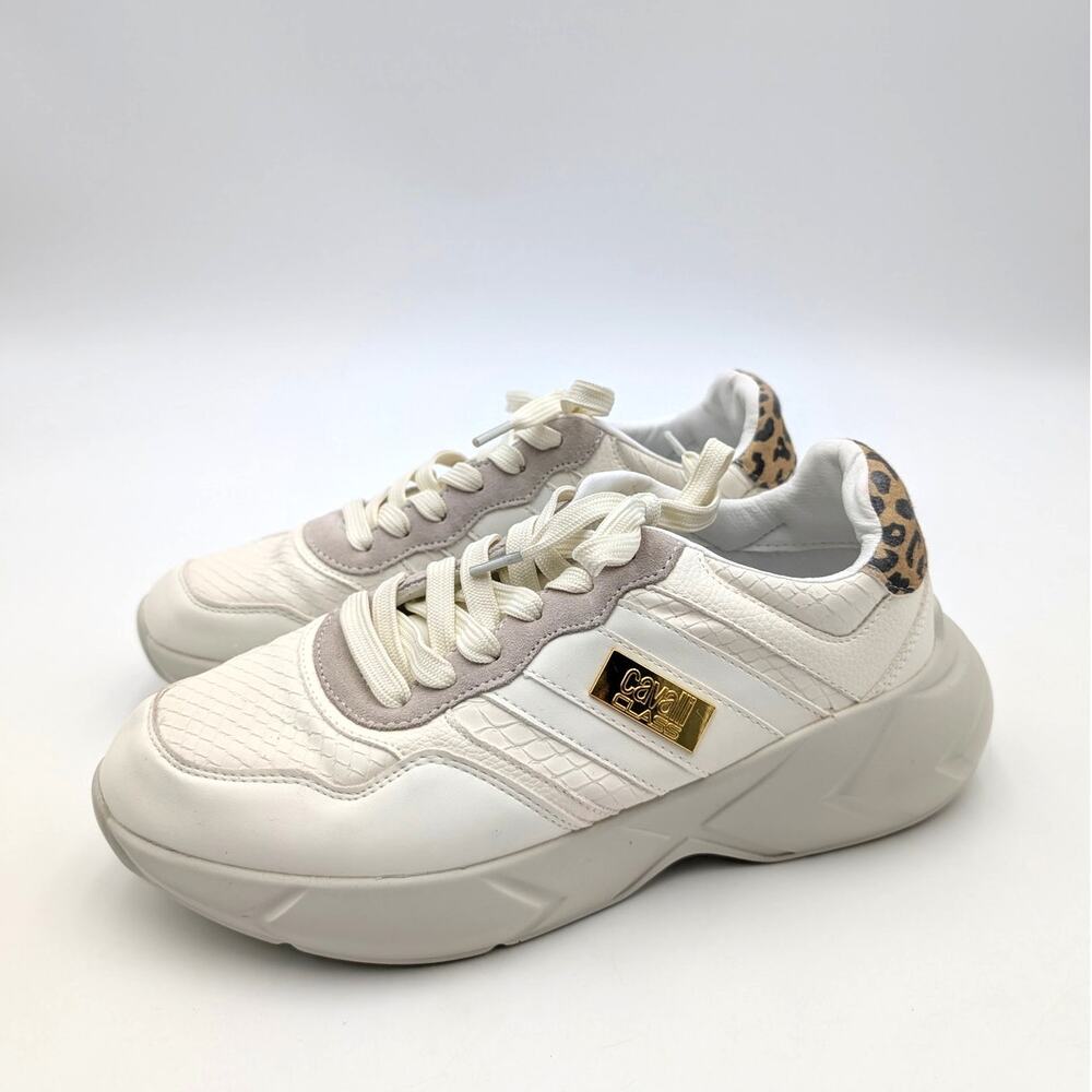 Roberto Cavalli Class Jilly Sneaker Shoes Women's White Size US10 EU40